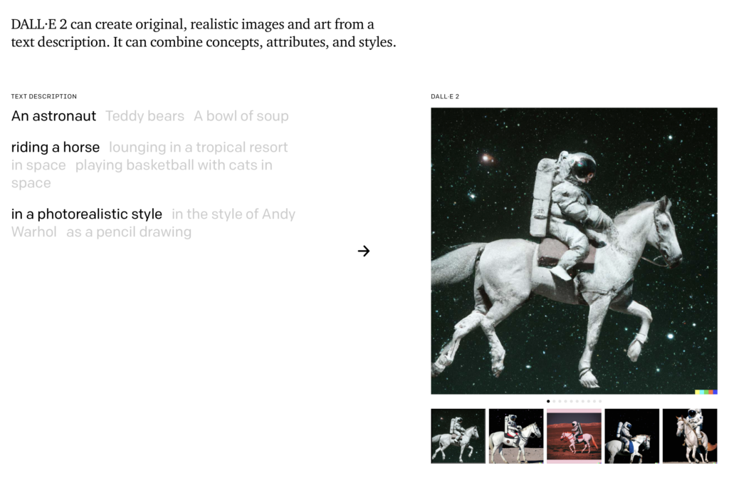 Dalle 2 image Astronaut riding a horse