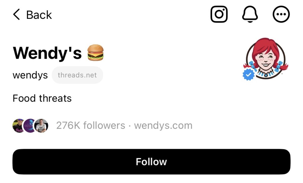 Wendy's on Threads